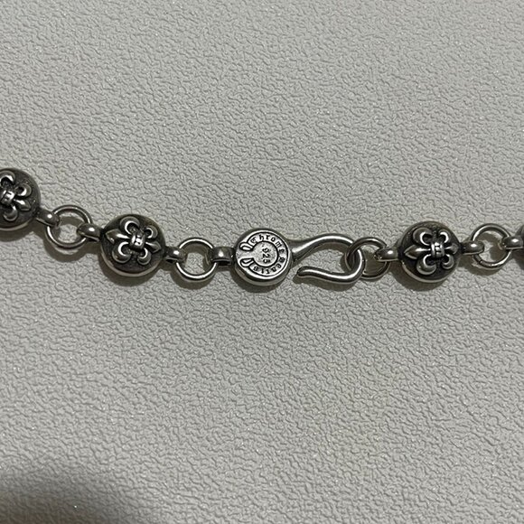 Chrome Hearts BS Fleur Charm Ball Chain Necklace Sterling Silver - Picture 5 of 7